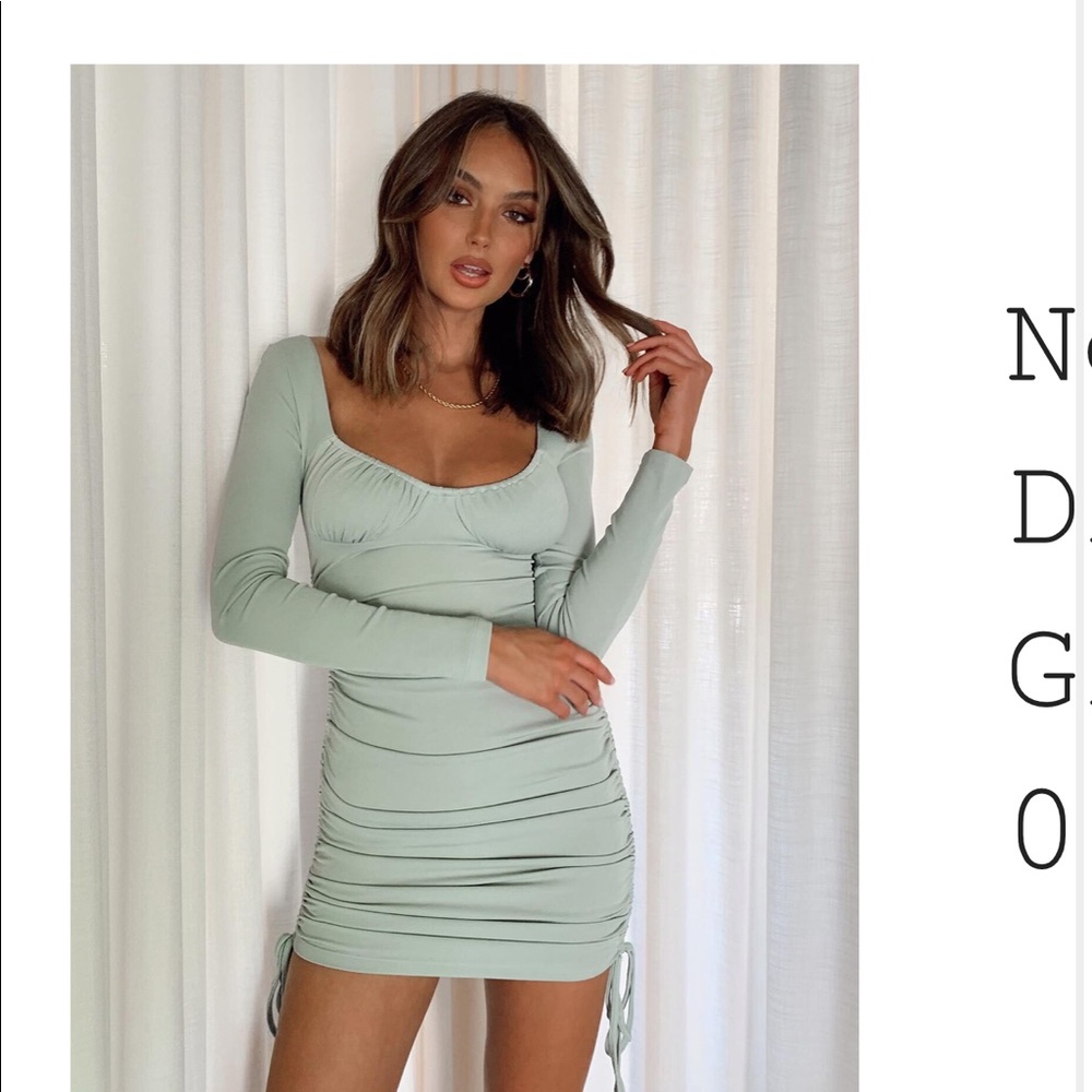 SOLD OUT SAGE GREEN NEIVE DRESS PRINCESS POLLY
